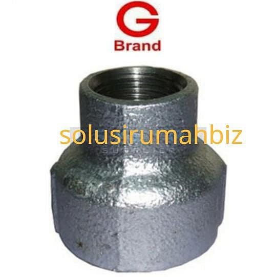 VLOK SOK GALVANIS BESI 1 1/4 x 1" G BRAND DRAT BSPT SOCKET SOCK 1 1/4"