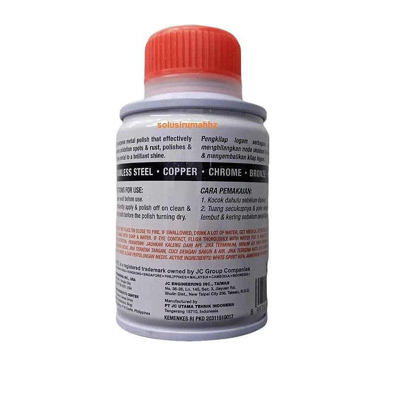 Obat cair poles logam tembaga stainless pengkilap metal chrome perak shine shining polish polisher pembersih karat kuningan Semir
