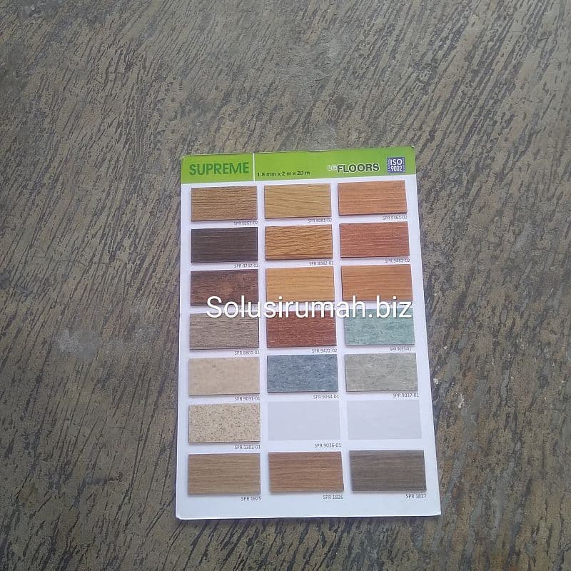 KATALOG FLOORING LG SUPREME PERLEMBAR KARTU WARNA LANTAI