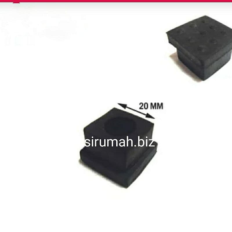 KAKI KARET KOTAK 20 x 20 BUNTU Alas Karet Kotak Square 1 Biji untuk Perlindungan Lantai Bahan Karet Desain Kotak Square