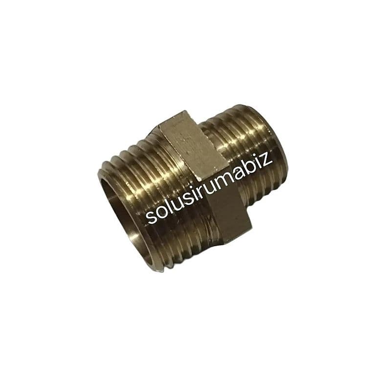 Double Nepel 3/8 x 1/4 Nipple Kuningan Drat Luar Cor Male 3/8" 1/4 Material Kuningan Cor Drat BSPT untuk Pipa dan Konektor