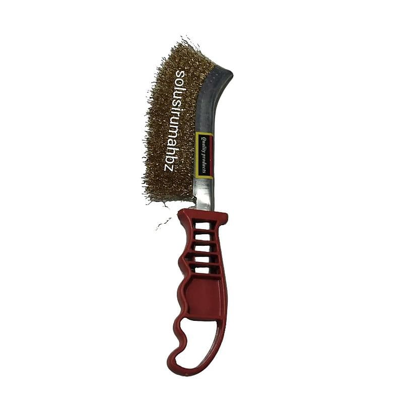 Sikat Kawat Baja Kuningan Gagang Golok Bengkok Plastik Knife Brushes TOILET KAMAR MANDI Besi