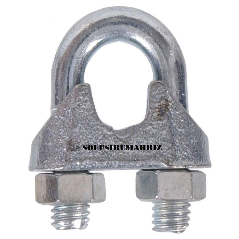 KLEM U JAKET CROM 22MM OR 7/8 INCH AS DRAT WIRE ROPE CLIP CLAMP SELING
