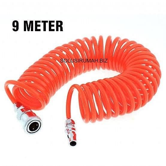 Selang PU / Selang Spiral / Selang Angin Kompresor Recoil Hose 9 Meter