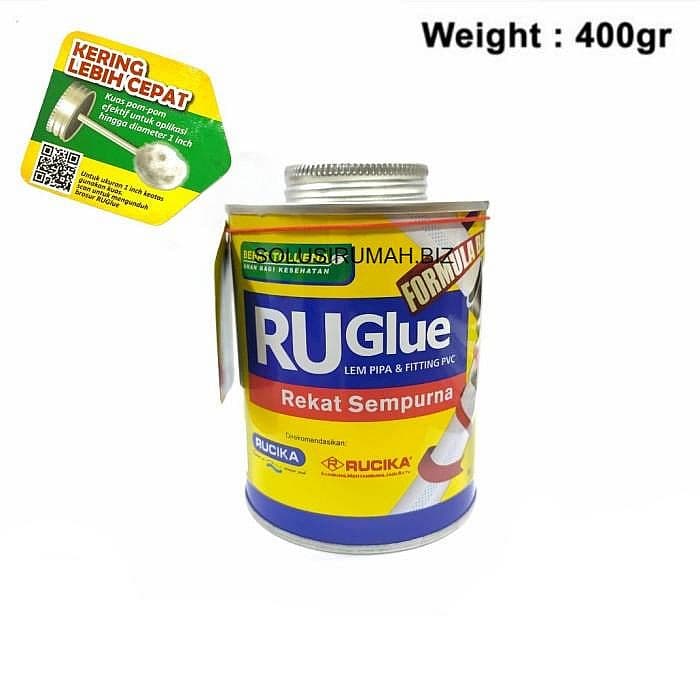 Lem Rucika Ruglue Truglue Pipa pralon PVC 400g 400 Perekat kaleng ORI