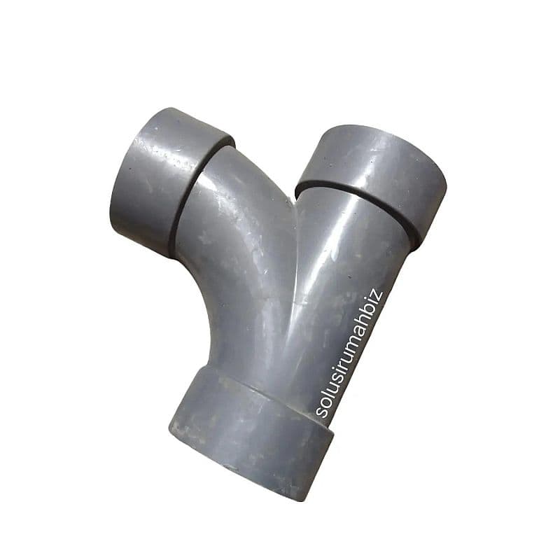 T melengkung 90 derajat PVC 3way tee Y BRANCH 3 way Lengkung 3 lubang