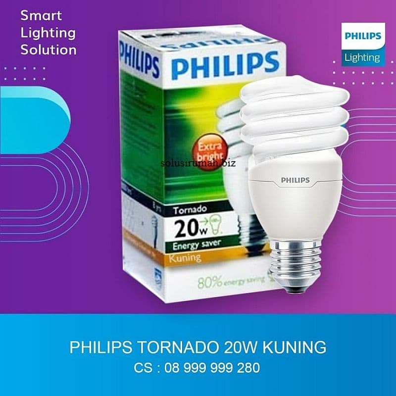 Lampu Philips Tornado 20W Kuning 20 Watt 20 W 20Watt warm white philip