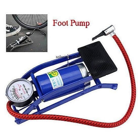 POMPA SEPEDA INJAK 1 TABUNG BAN MOTOR DARURAT FOOT PUMP 171-01 MOBIL