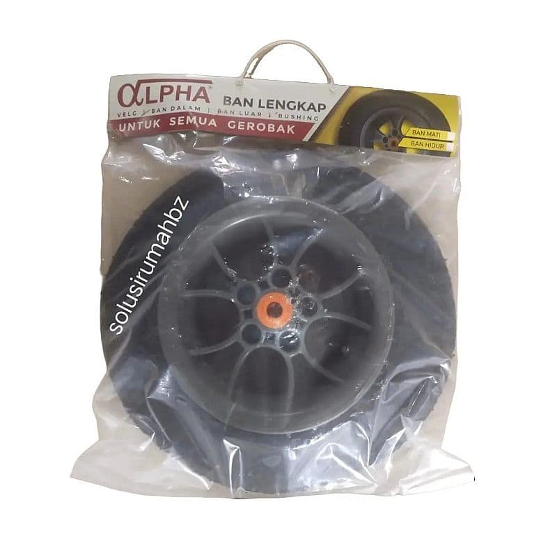 Ban Roda Gerobak Sorong merek alpha set velg pvc + ban luar + dalam