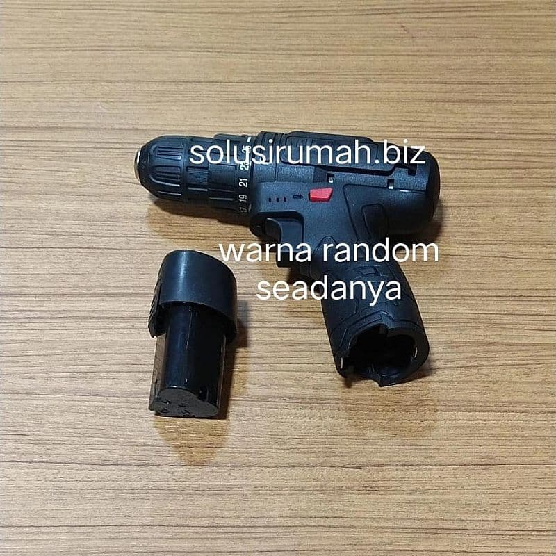 MESIN BOR CORDLESS SPARE PART BATERAI 1 + BOR SAJA tanpa kabel