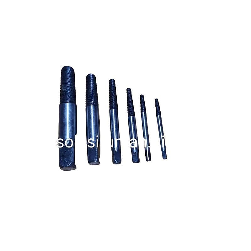 SolusiRumah.biz PELEPAS KEPALA BAUT RUSAK 6PCS HANDTAP BALIK SCREW EXTRACTOR SPIRAL BA Kit 6 Pcs Bahan Logam Lunak Kompatibel untuk Menghilangkan Baut Sekrup dan Pipa Rusak