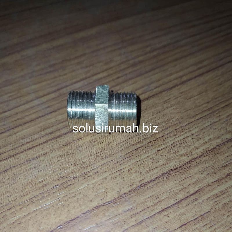 ulir 3/8 x 3/8" KUNINGAN SOK DRAT LUAR NEPLE NIPPLE DOUBLE NEPEL sock