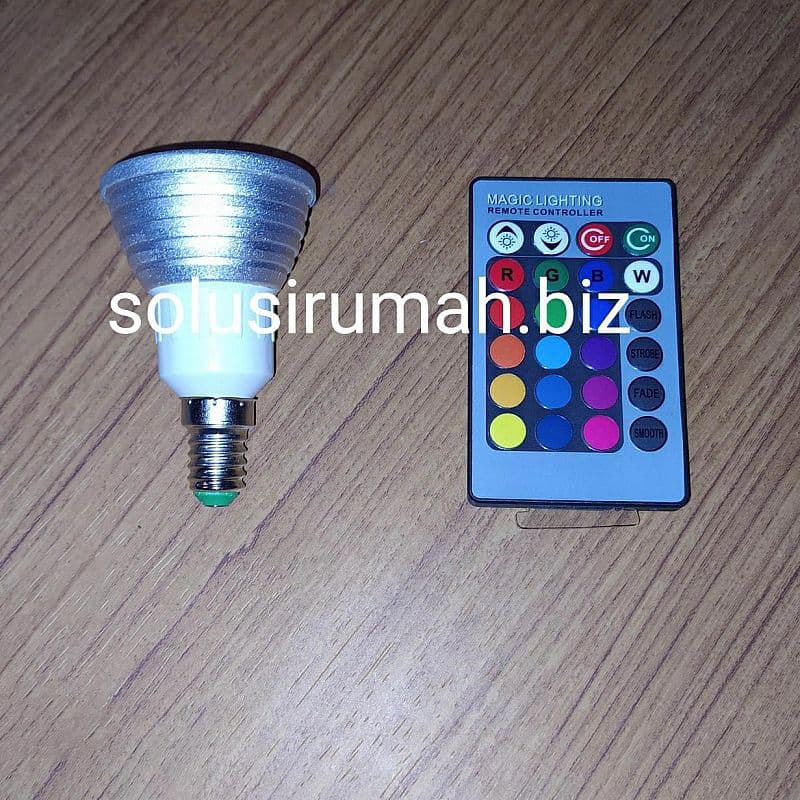 BOLAM LED 3W DATAR REMOTE PUTIH DOWNLIGHT BOHLAM PELANGI WARNA WARNI n