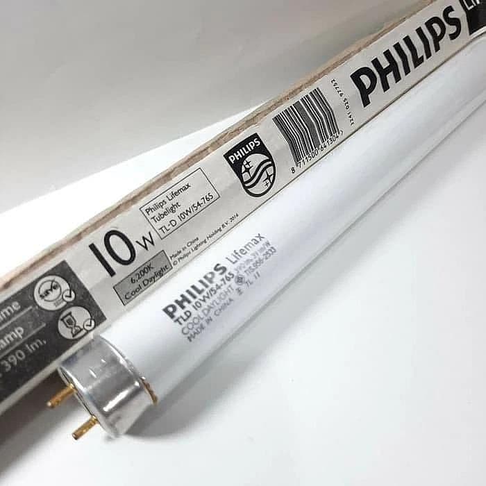 LAMPU NEON 10W PHILIPS + BUBBLE WRAP T 8 Philips TL-D 10W Lifemax Hemat Energi 33cm