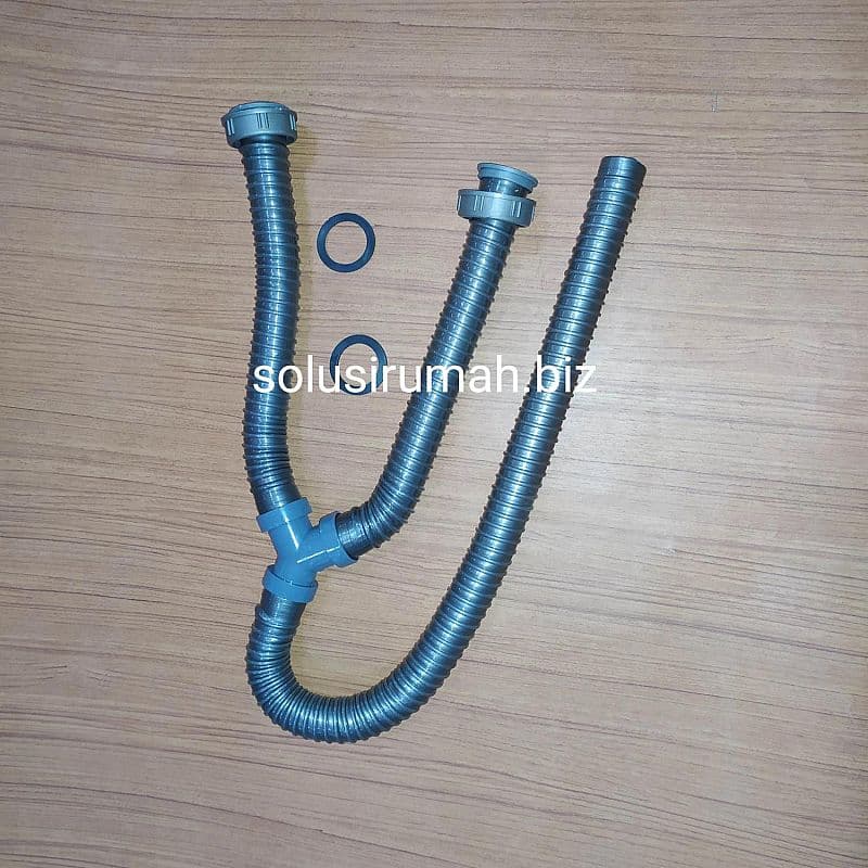 SELANG BCP DOUBLE CABANG 3 DRAT GREY HEAD PVC 1 1/2 BAK CUCI PIRING