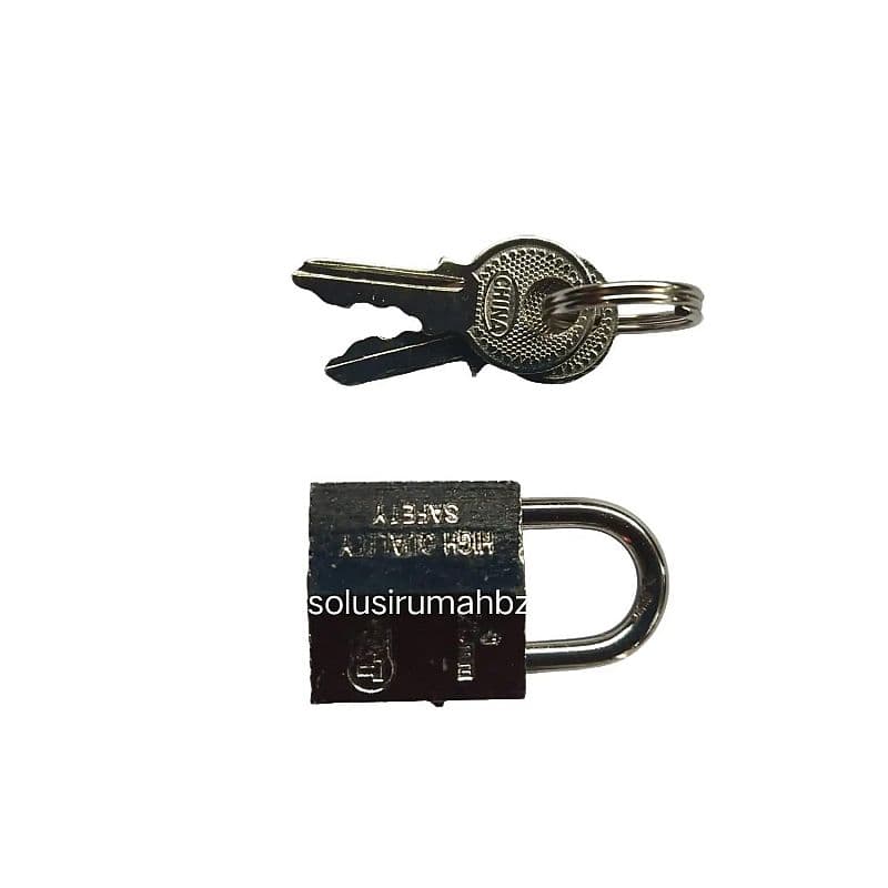 GEMBOK SS 20MM STAINLESS NIKEL KUNCI GEPENG BAWAH LEHER PENDEK KOTAK GRP