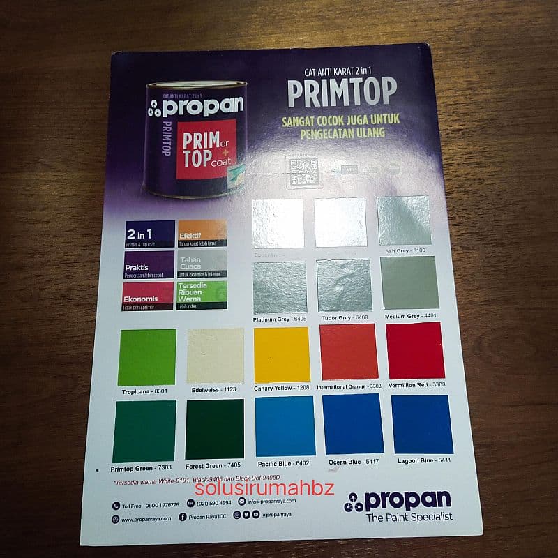 katalog cat propan anti karat primtop 2in1 kartu warna catalog 2 in 1