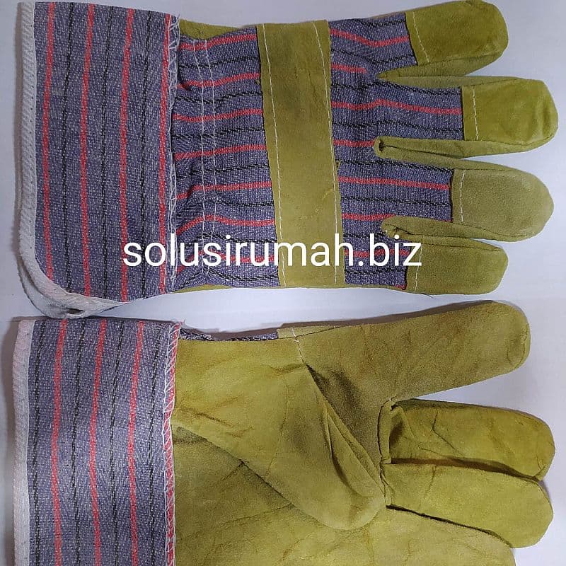 SARUNG TANGAN KOMBINASI HIJAU BIRU KULIT 8P IMPOR MODEL GO SAVE ECOGRI