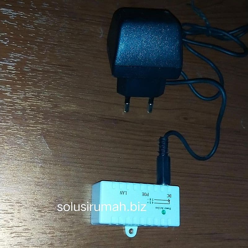 adaptor poe lan listrik adapter power hitam w indicator colokan steker