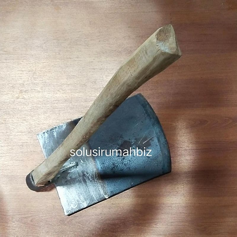 Siap Pakai Pacul Cangkul besar + Gagang Kayu tebal 3mm 35x25cm jumbo