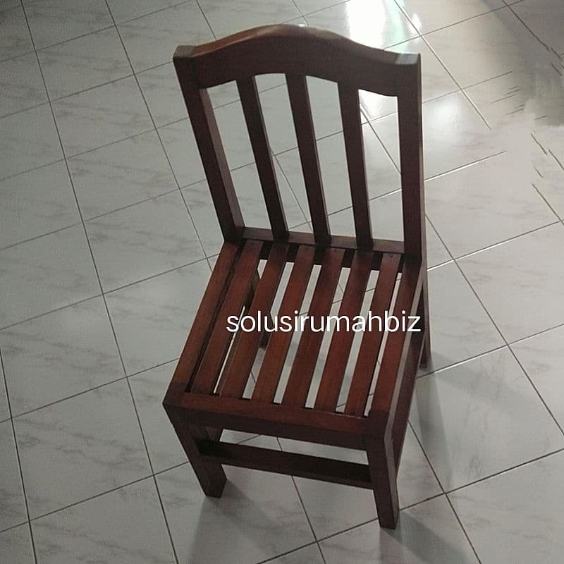 kursi kayu jati bekas minimalis garis 44x47x88cm kuat super furniture
