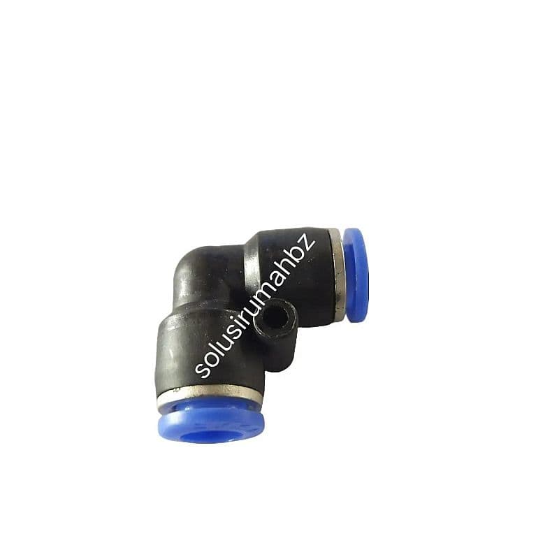 FITING PU MODEL L 8X8 MM SOK 8MM X 8 MM CONNECTOR SIKU BIRU HITAM AN
