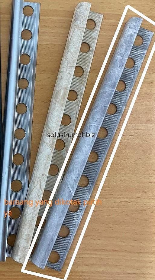 KUKU MACAN ALUMUNIUM 244cm marbel grey cut TILE TRIM SUDUTAN KERAMIK