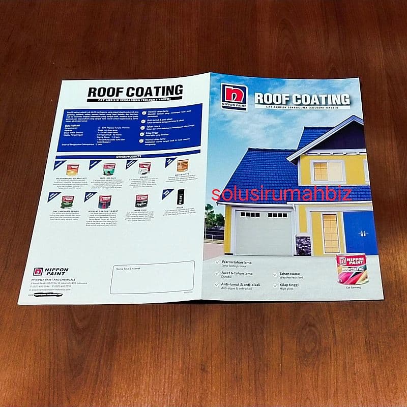 KATALOG CAT NIPPON PAINT GENTENG ROOF COATING AKRILIK SOLVENT BASED