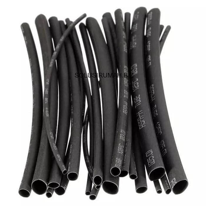 percm Heatshrink Tube 8mm Selang Selongsong Kabel Bakar 1cm 1 cm hitam
