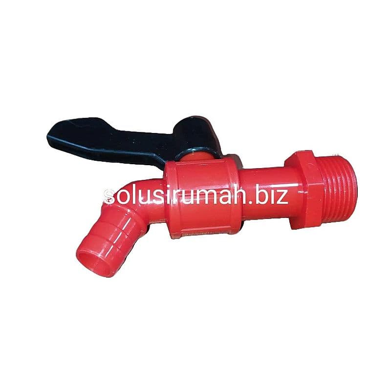 KRAN PVC 3/4 HANDLE BODY MERAH 3/4" BOLA MODEL AMICO DRAT BESAR KERAN