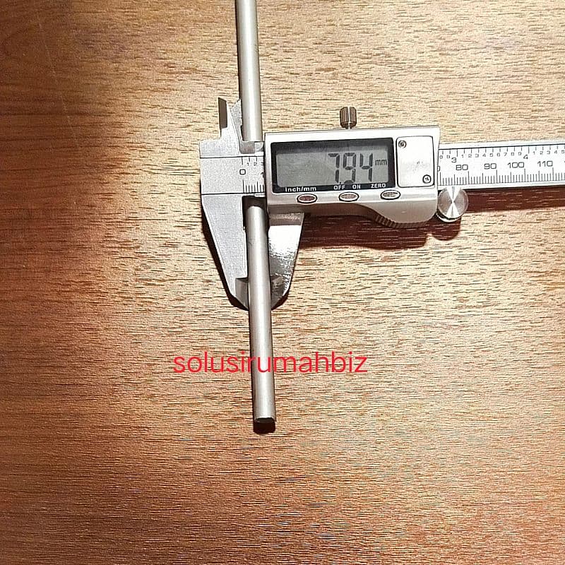 pipa aluminium per10cm potongan od 8mm pipe diameter luar 8 mm bulat