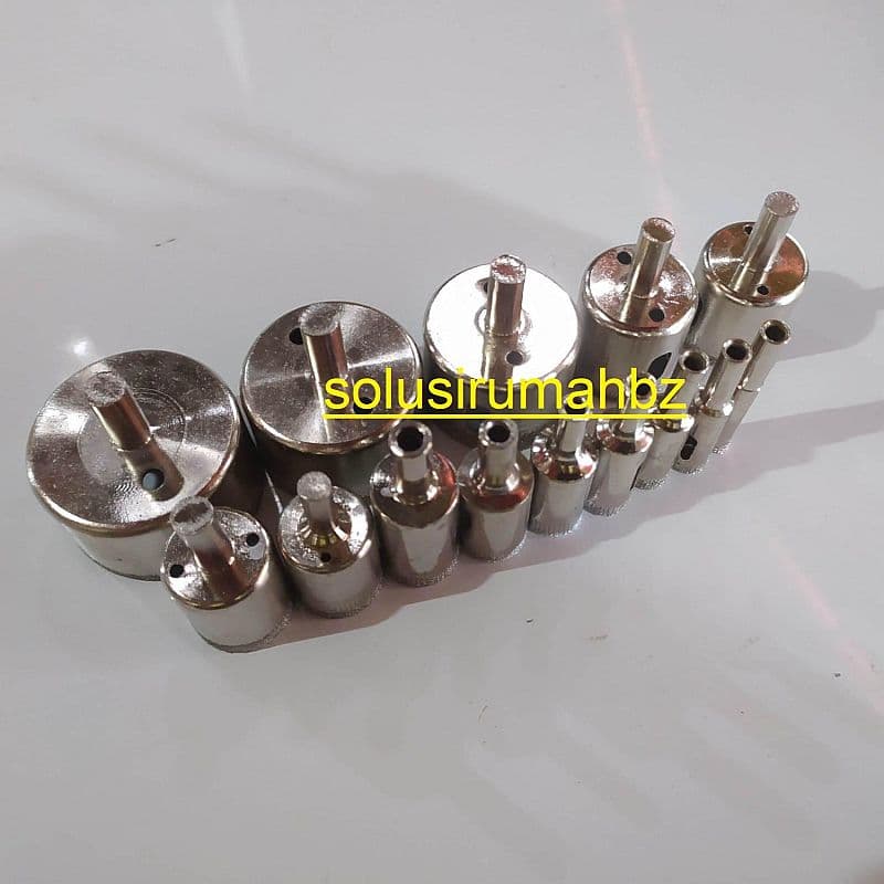 per biji Mata Bor Hole Saw Diamond Kaca Batu Keramik Granit Holesaw pilih ukuran 3 4 5 6 8 10 12 14 16 18 20 22 24 26 28 30 35 45 50 55 60 65 70 75 80 85 90 mm