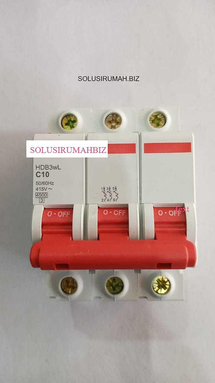 MCB 3 Phase 10A 10 A C10 MCB3 SET Standar SNI 3phase 3POLE 3 POLE HD