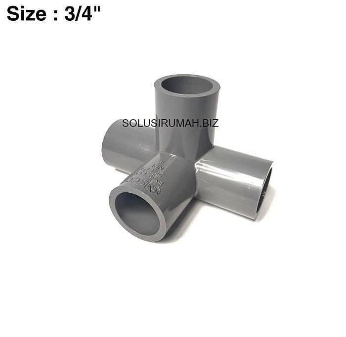 Tee 4 Way 90&deg; 3/4 Inch 4 Way Side Tee 3/4"
