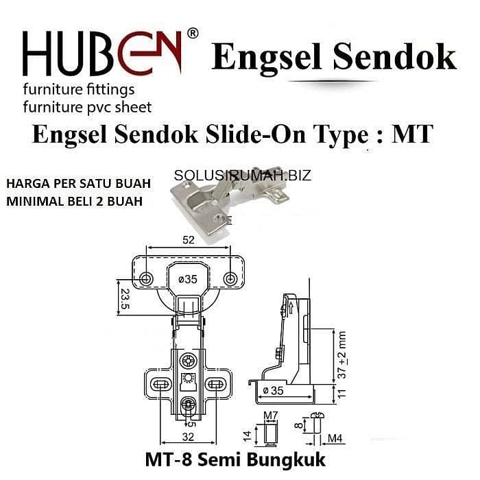 PERBIJI Engsel Sendok 1/2 Bengkok HUBEN MT-8 MT8 SEPARUH BONGKOK