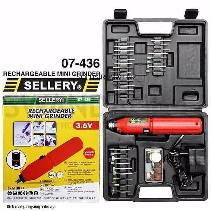 Grinda Mini DC 3.6 Volt - Grinda Tangan Mini Cuner 60 Pcs Sellery