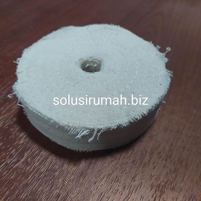 POLES KAIN BUFFING 100 X 25MM HALUS 4" PUTIH JAHITAN