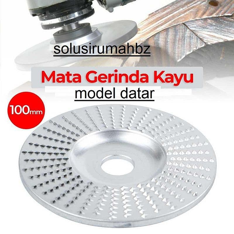 MATA PEMBENTUK KAYU 4" DATAR FLAT BULAT PENGHALUS KEPALA GERINDA CEKUNG MATA GERINDA SERUT KAYU WHEEL Rotary Angle Grinder GERINDA UKIR