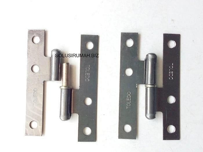 Engsel Pintu Plat H Per Set 5 Inci Kiri Kanan 140 x 60 Copot Cabut