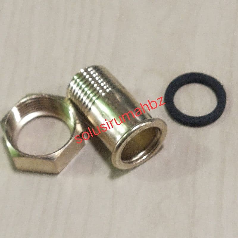 kuningan mur kopling sok drat luar &frac12; x &frac34; drat dalam meteran pdam pompa selang nepel sock