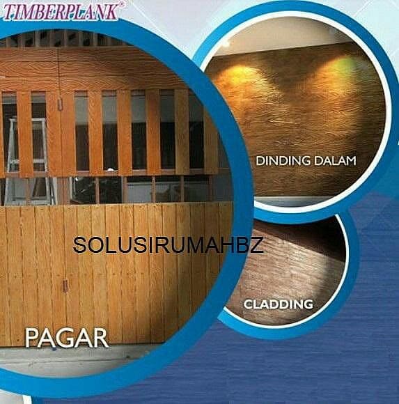WOOD PLANK POTONG 122CM X 10CM +BUBBLE FIBER SEMEN U PAGAR DINDING 8MM