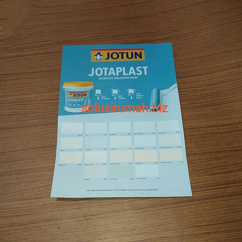 KATALOG CAT JOTUN JOTPLAST TEMBOK EMULSION KARTU WARNA 21X30CM