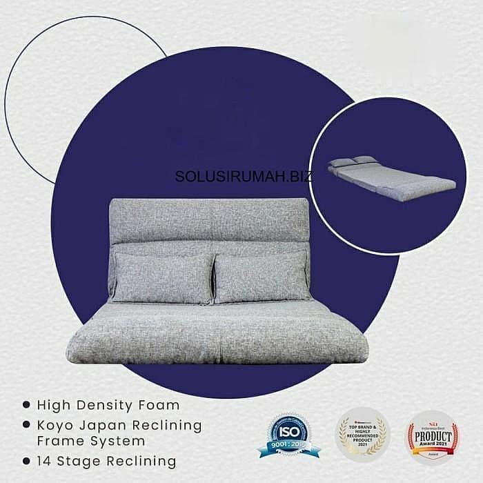 duduk ranjang SOFABED GREY 200x120 premium sofa bed kasur kursi lipat