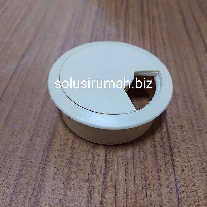 TUTUP LUBANG MEJA KABEL PLASTIK cream JALUR KOMPUTER KANTOR furniture