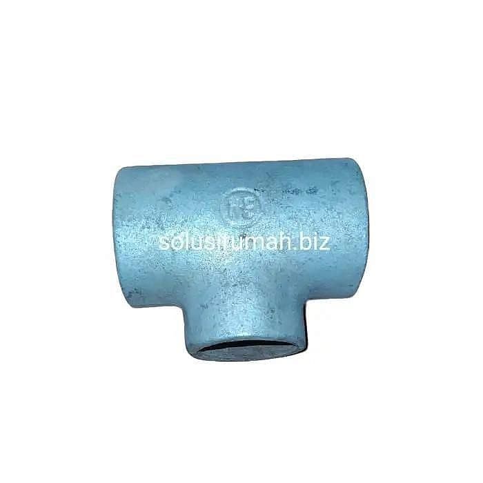 vlok tee galvanis besi 1 1/4 x 1 drat bspt g brand 1 1/4" 1" 1 1/4x1 galunggung brand T
