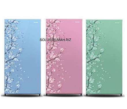 Sharp Kulkas 1 Pintu sakura tempered glass tray bunga refrigerator