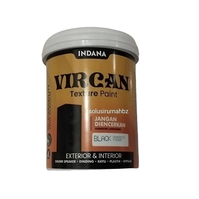 Vircan 1kaleng 1500g Cat Tekstur paint Speaker hitam black sound speaker dinding kayu plastik gypsum virkan