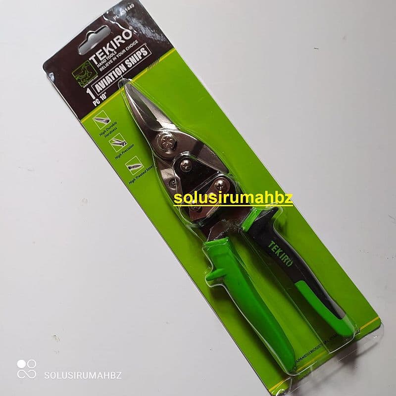 gunting seng 10" tekiro aviation snip gunting baja ringan model lurus 10 inch alat potong pemotong cutting