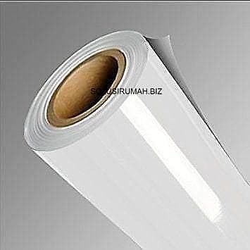 TACO PVC SHEET PUTIH KILAP GLOSS 125CM X PERMETER + karton pipa white GLOSSY 1M