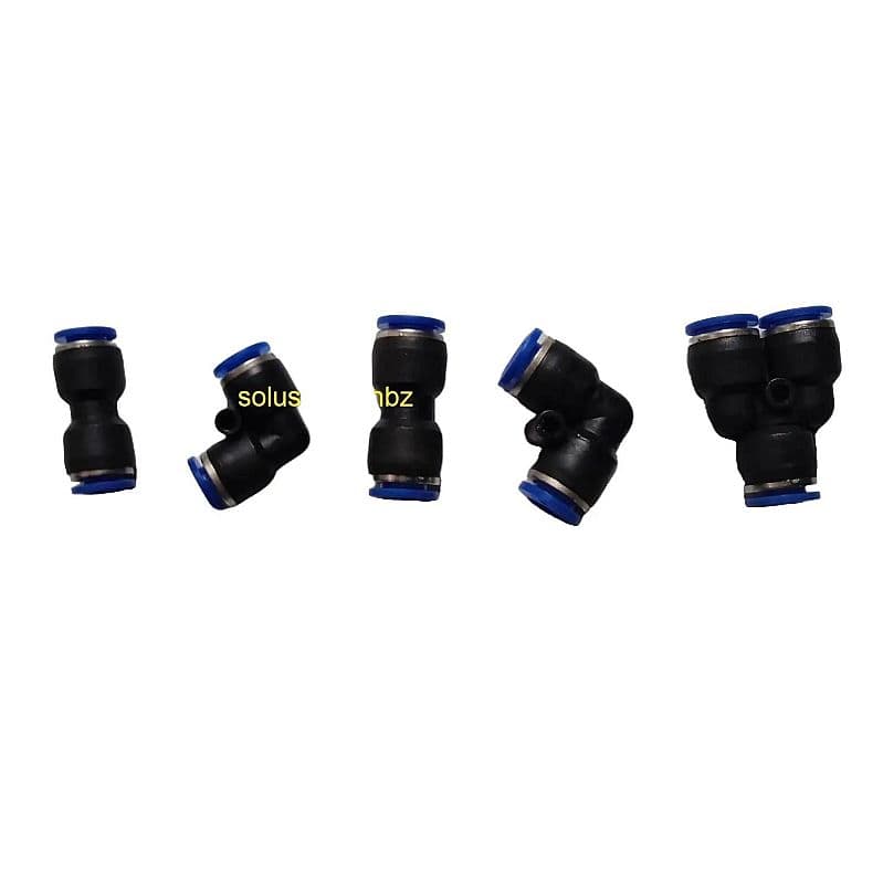 FITING PU MODEL Y 8MM 8 MM CONNECTOR CABANG 3 BIRU HITAM ANGIN